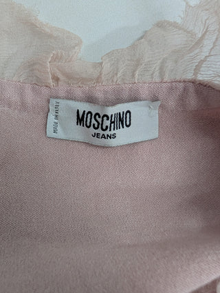 Pink Buttoned Sleeveless Top With Ruffle Collar