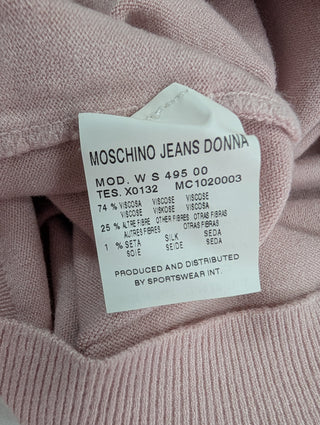 Pink Buttoned Sleeveless Top With Ruffle Collar