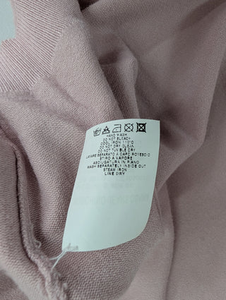 Pink Mid-sleeves Cardigan with Ruffles Trimming