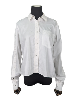 Off White Shirt with Buttoned Sleeve