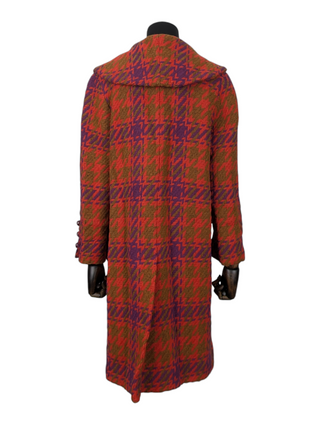 Multicolor Houndstooth Wool Coat