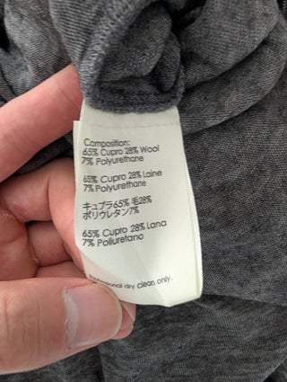 Grey Open Neck Wool Flare Dress