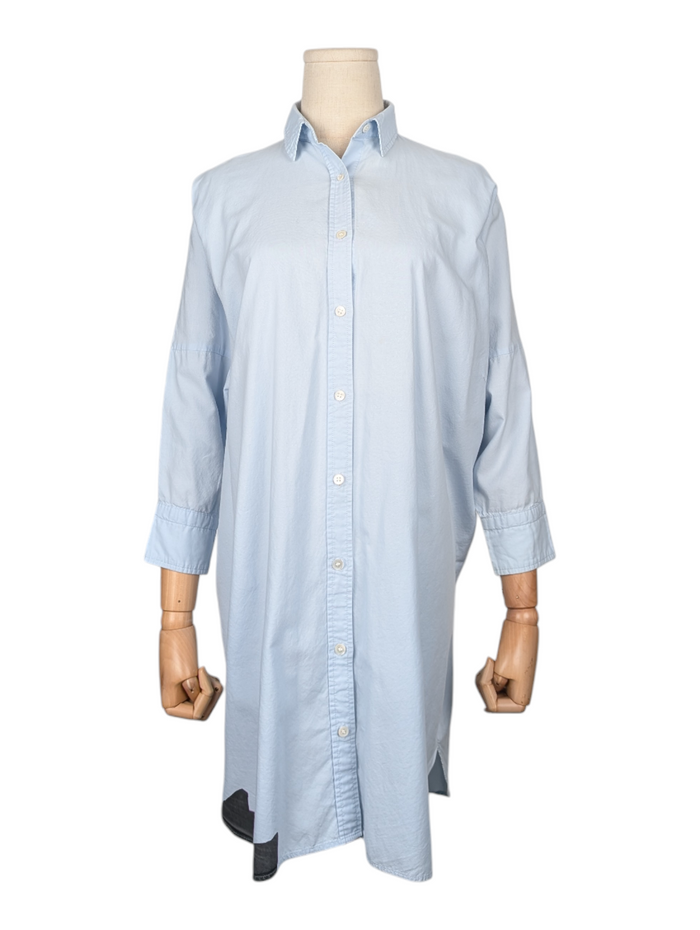 Blue Shirt with Cat Print