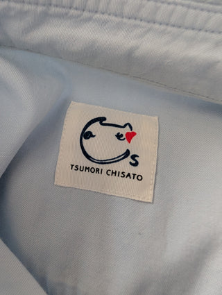 Blue Shirt with Cat Print