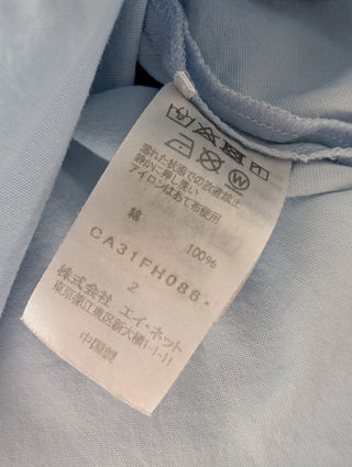 Blue Shirt with Cat Print
