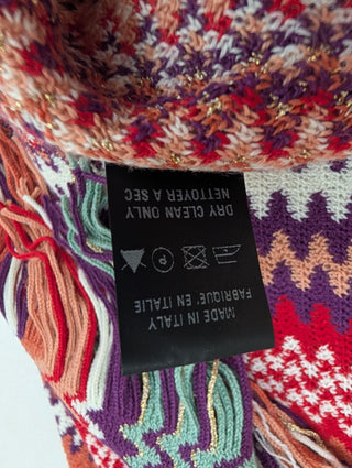 Multicolor Cape with Tassel Ends