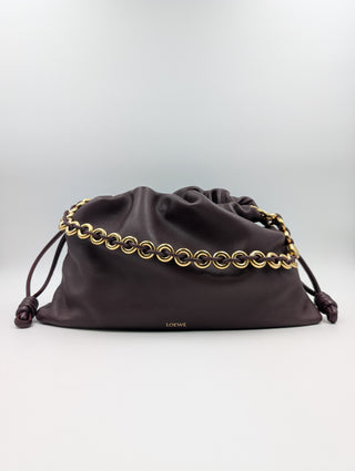 Dark Burgundy Flamenco Large Leather Clutch