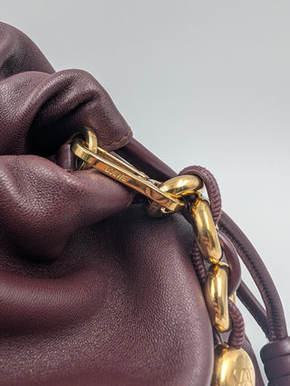 Dark Burgundy Flamenco Large Leather Clutch