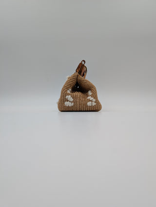 Light Brown Leather And Rattan Handbag