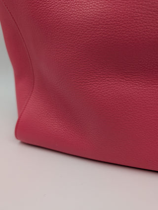 Pink Grained Leather Cabas Pilgrim De Jour Satchel