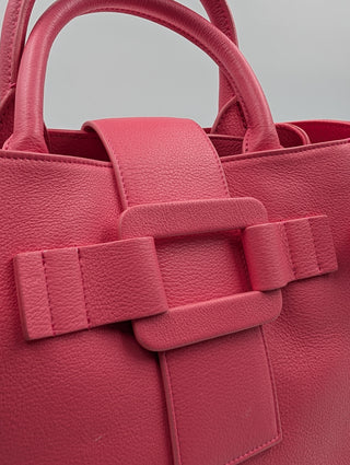 Pink Grained Leather Cabas Pilgrim De Jour Satchel