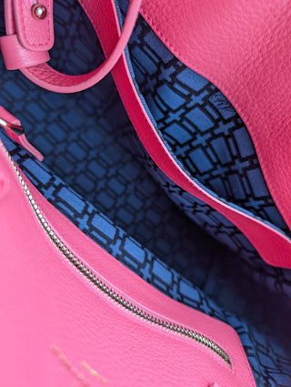 Pink Grained Leather Cabas Pilgrim De Jour Satchel