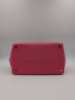 Pink Grained Leather Cabas Pilgrim De Jour Satchel