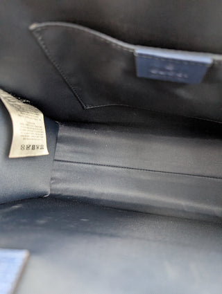 Monogram Canvas Tote With Blue Trims