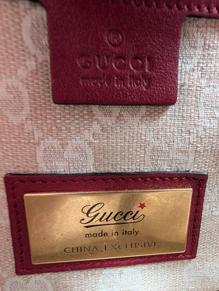 Burgundy Horsebit Patent Leather Crossbody Bag