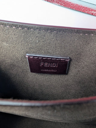 Brown Kaligraphy Patent Leather Shoulder Bag