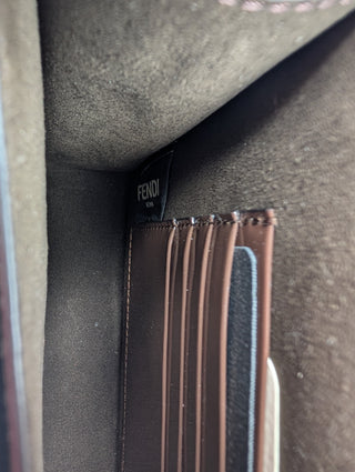 Brown Kaligraphy Patent Leather Shoulder Bag