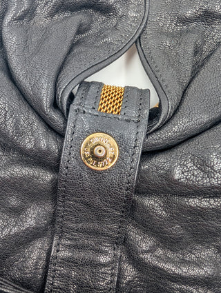 Black Bow Studded Shoulder Bag