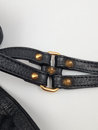 Black Bow Studded Shoulder Bag