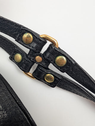 Black Bow Studded Shoulder Bag