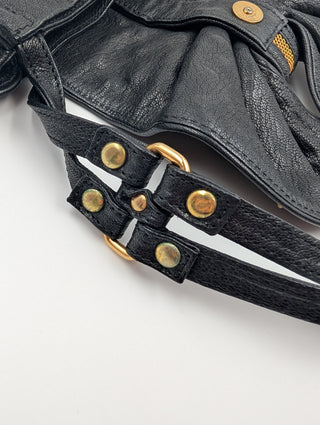 Black Bow Studded Shoulder Bag