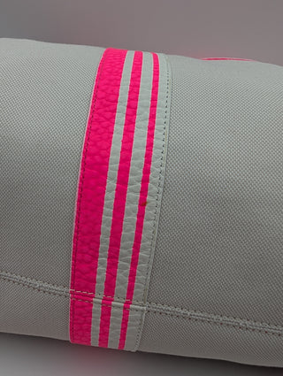 Natural And Pink Trimmed Canvas Tote Bag