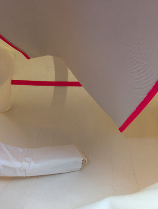 Natural And Pink Trimmed Canvas Tote Bag