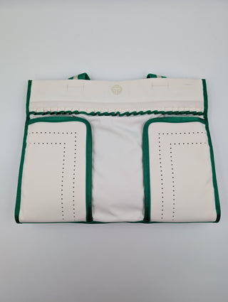 Ivory And Green Shoulder Tote Bag