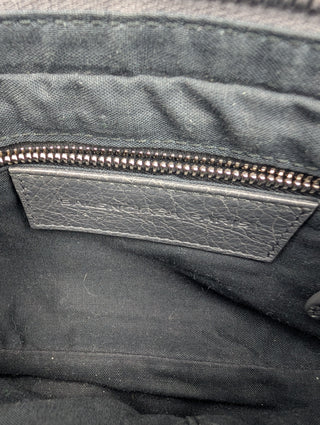 Grey Leather Hip Crossbody Bag