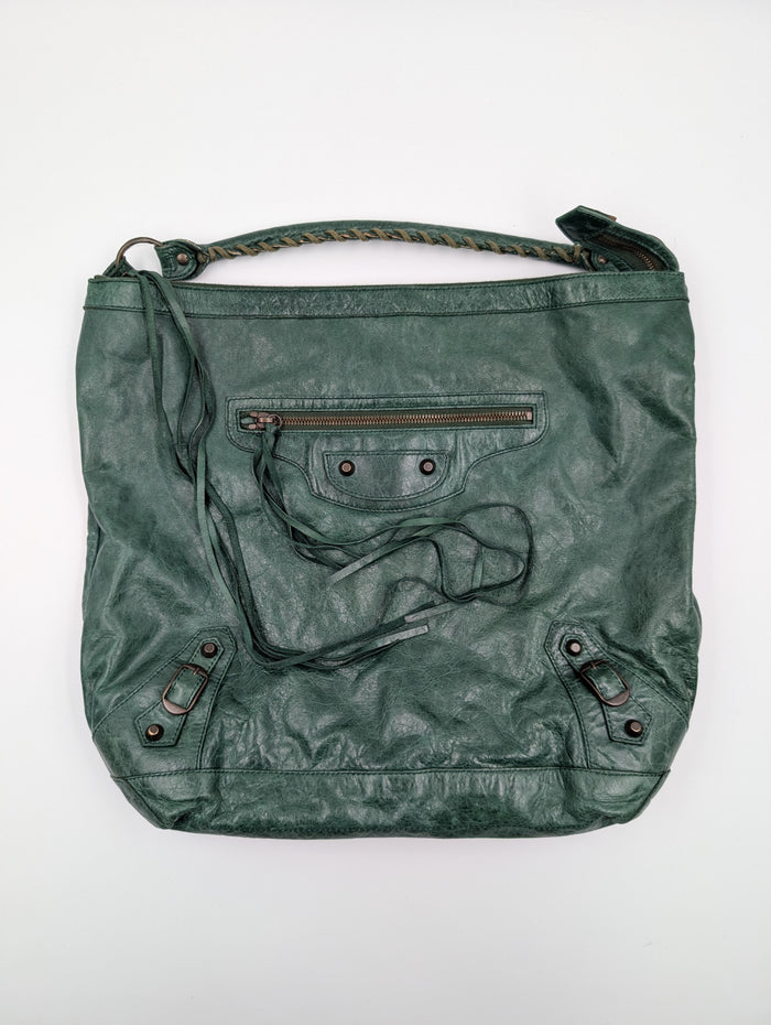 Green Leather Day Bag