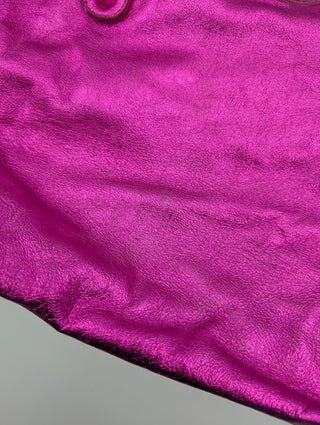 Magenta Metallic Leather Motorcycle First Bag