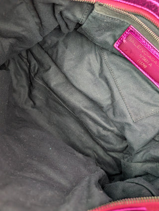 Magenta Metallic Leather Motorcycle First Bag