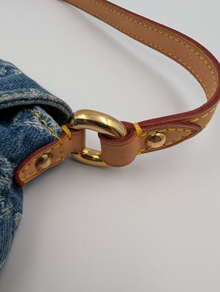 Blue Mini Pleaty Monogram Denim Bag