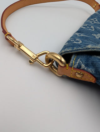 Blue Mini Pleaty Monogram Denim Bag