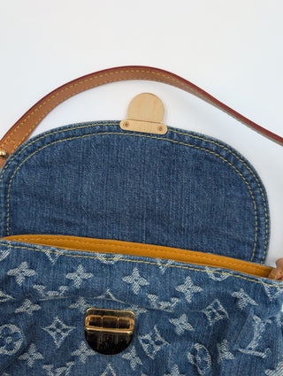 Blue Mini Pleaty Monogram Denim Bag