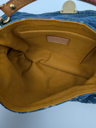 Blue Mini Pleaty Monogram Denim Bag