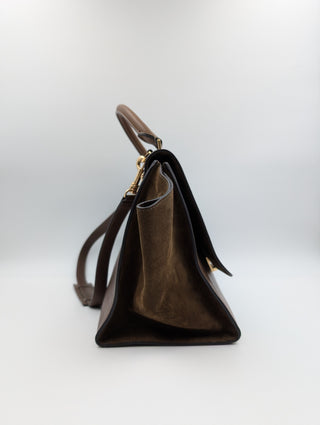 Olive Trapeze Leather Bag