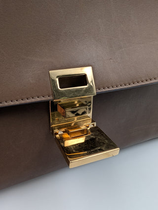 Olive Trapeze Leather Bag