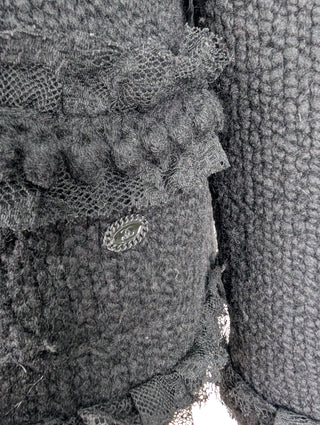 Black Cashmere Open Cardigan