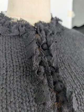 Black Cashmere Open Cardigan