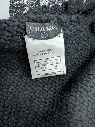 Black Cashmere Open Cardigan