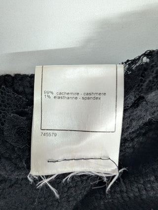 Black Cashmere Open Cardigan