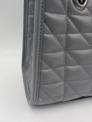 Grey GG Marmont Silver Medium Chain Shoulder Bag