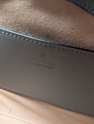 Grey GG Marmont Silver Medium Chain Shoulder Bag