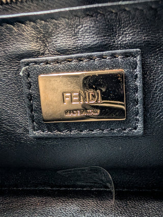 Brown And Black Peekaboo Leather Handbag With Tabs