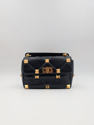 Roman Stud Black Handbag