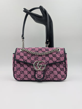 Purple GG Marmont Flap Monogram Shoulder Bag