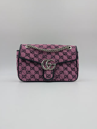 Purple GG Marmont Flap Monogram Shoulder Bag