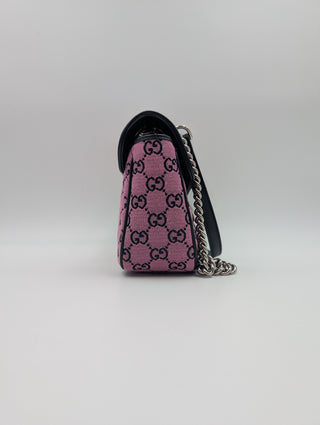Purple GG Marmont Flap Monogram Shoulder Bag