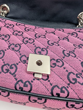 Purple GG Marmont Flap Monogram Shoulder Bag